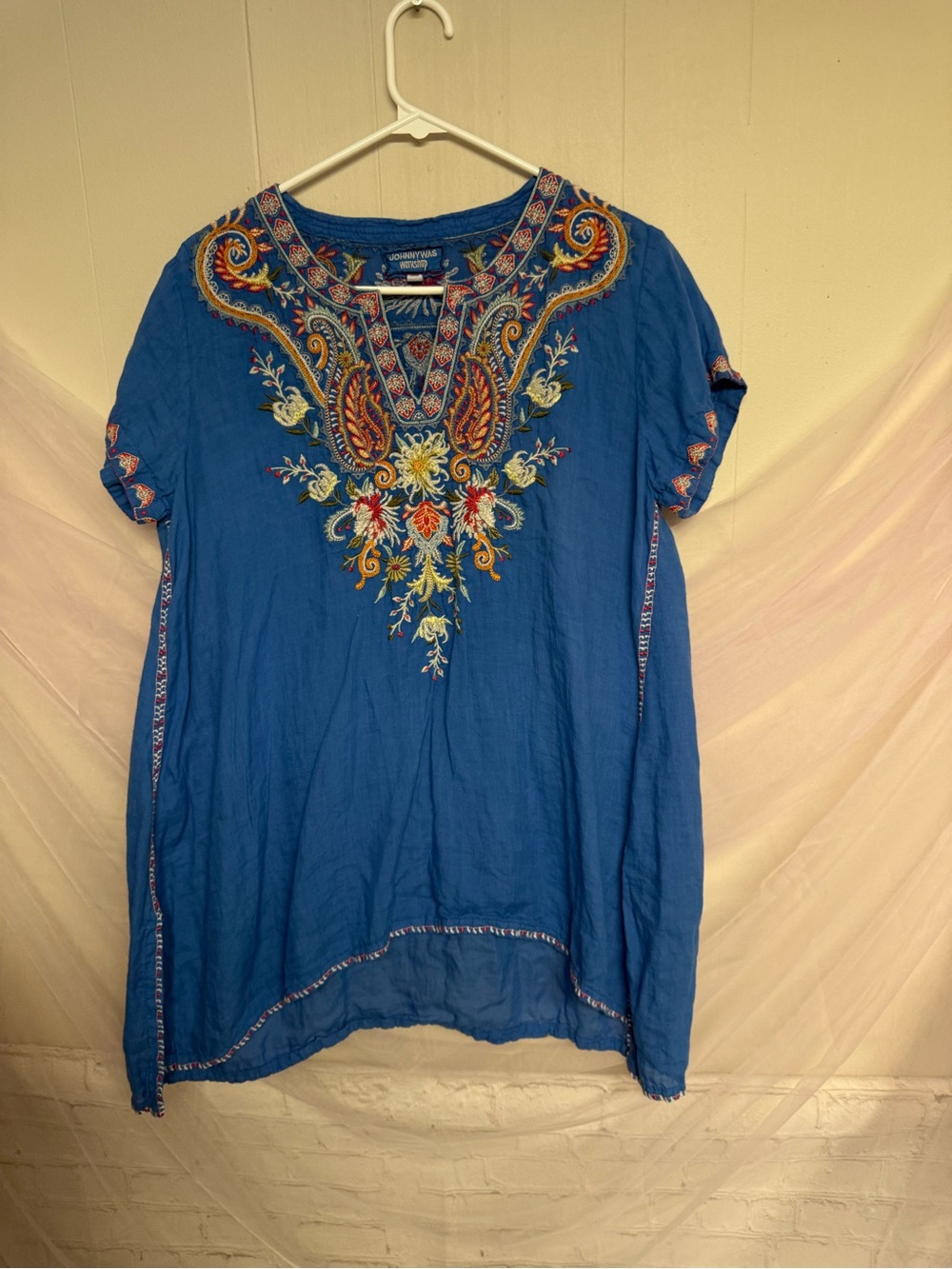 JOHNNY WAS Embroidered Blouse